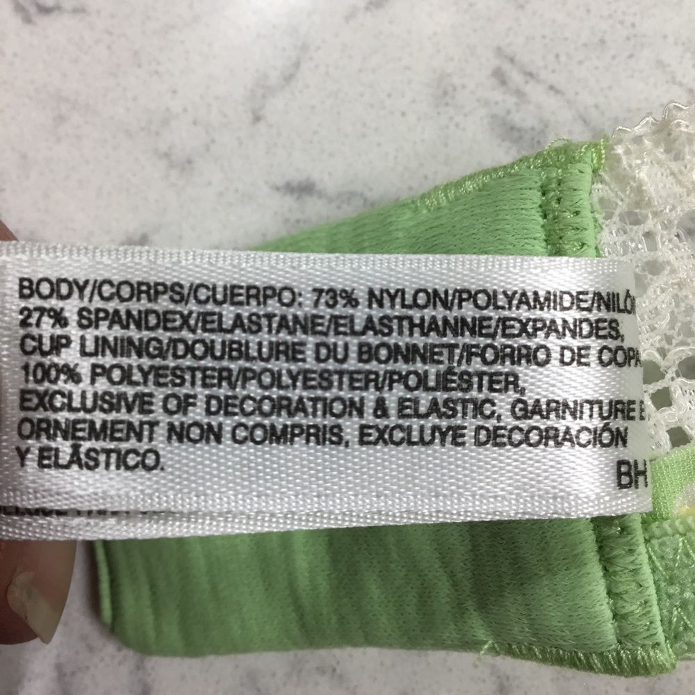 B. Tempt’d By Wacoal Polka Dotted Push Up Bra Lime Green 32C - Picture 13 of 16